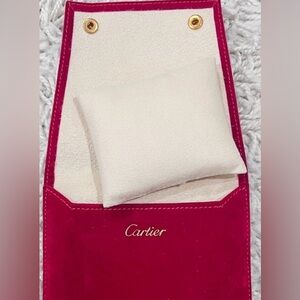 NWOT Cartier Red Microsuede Travel Pouch